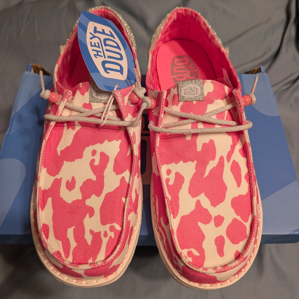 Hey Dude Kids Moccasins - Pink and Cream